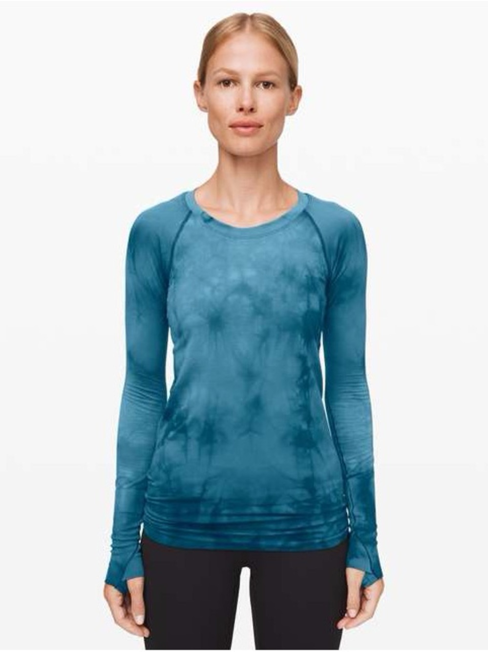 lululemon athletica Swiftly Speed Long Sleeve Teal Tie-Dye Top